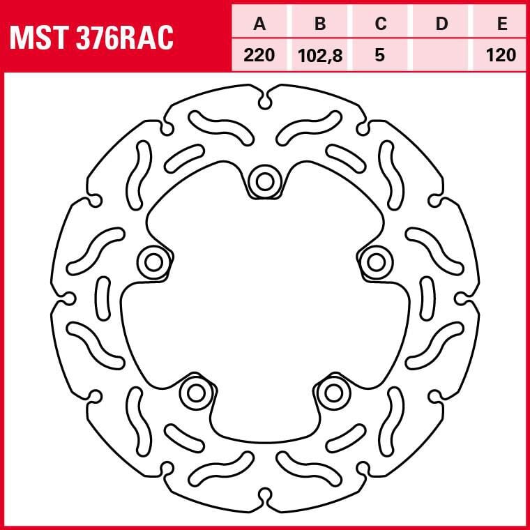 TRW Lucas Bremsscheibe RAC starr MST376RAC 220/102,8/120/5mm von TRW Lucas