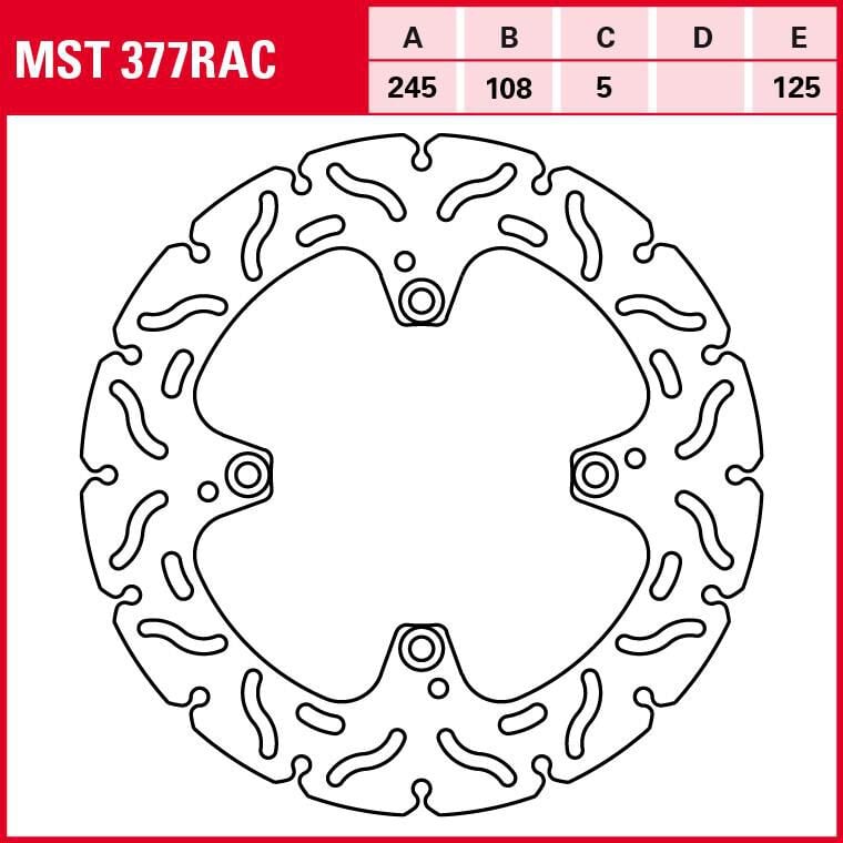 TRW Lucas Bremsscheibe RAC starr MST377RAC 245/108/125/5mm von TRW Lucas