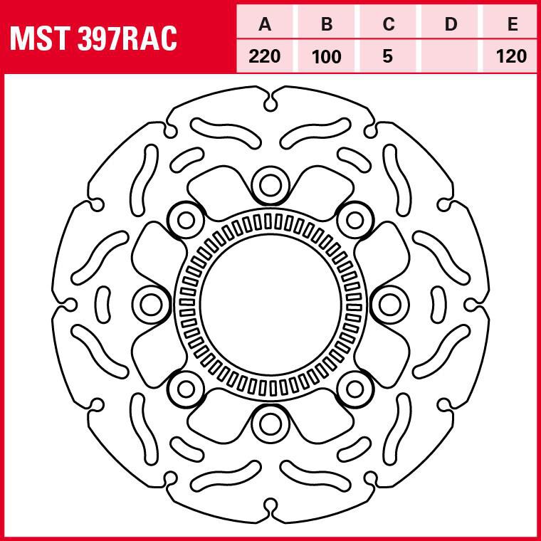 TRW Lucas Bremsscheibe RAC starr MST397RAC 220/100/120/5mm von TRW Lucas