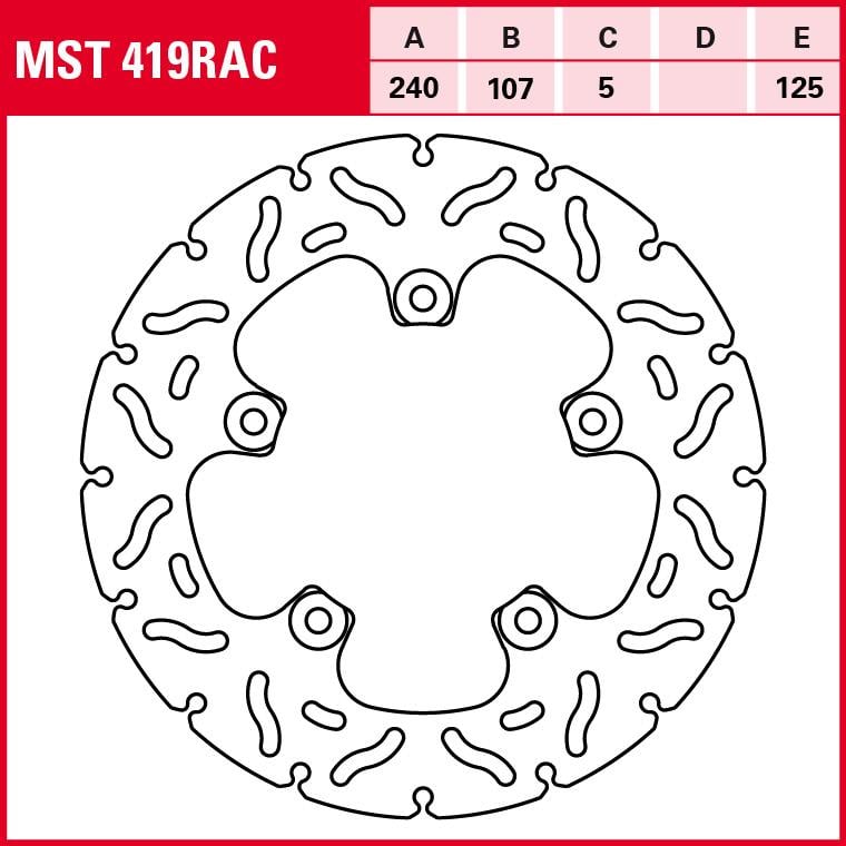 TRW Lucas Bremsscheibe RAC starr MST419RAC 240/107/125/5mm von TRW Lucas