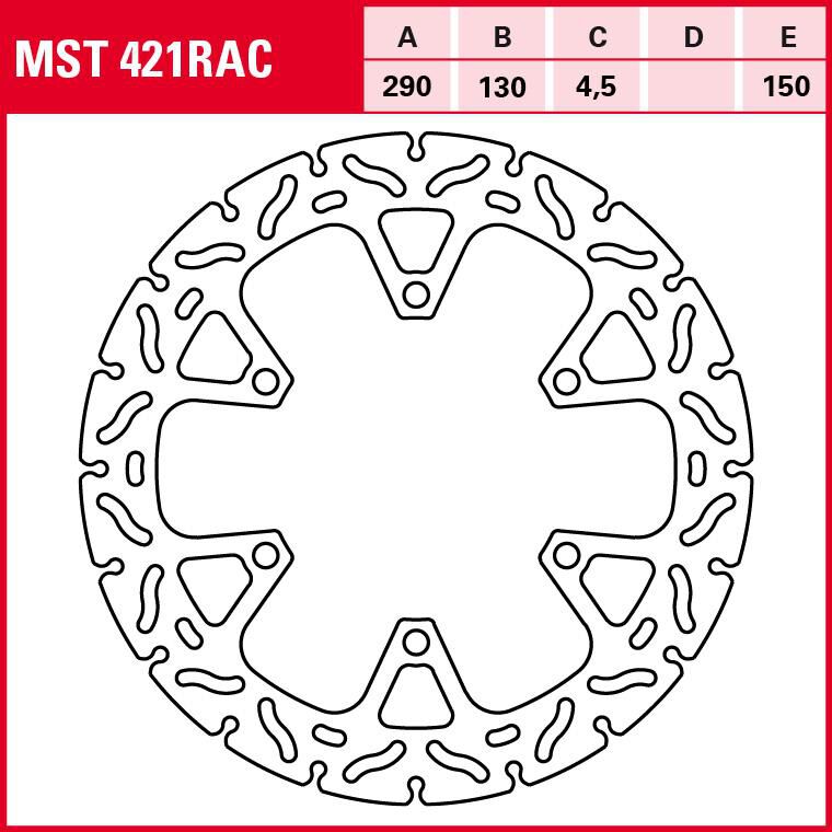 TRW Lucas Bremsscheibe RAC starr MST421RAC 290/130/150/4,5mm von TRW Lucas