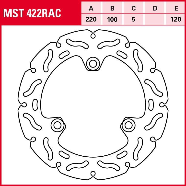 TRW Lucas Bremsscheibe RAC starr MST422RAC 220/100/120/5mm von TRW Lucas