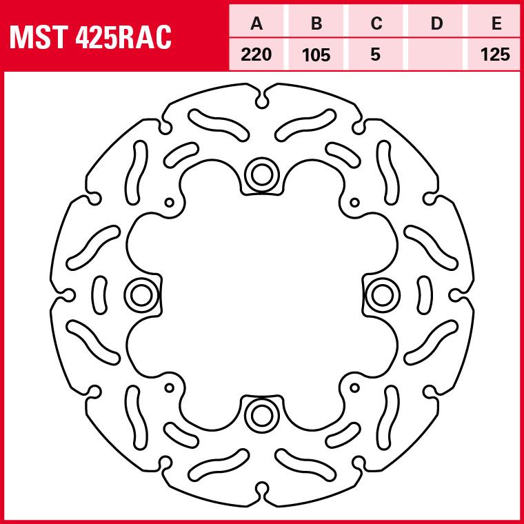 TRW Lucas Bremsscheibe RAC starr MST425RAC 220/105/125/5mm von TRW Lucas