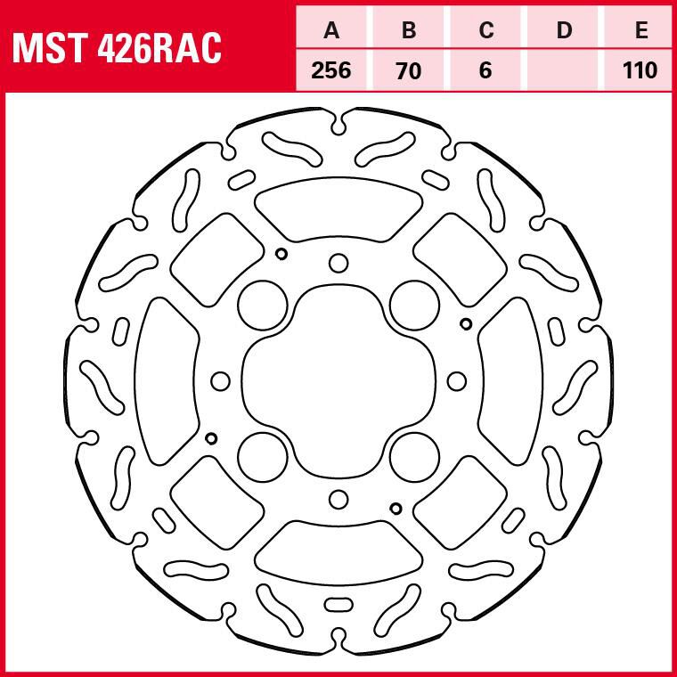 TRW Lucas Bremsscheibe RAC starr MST426RAC 256/70/110/5mm von TRW Lucas