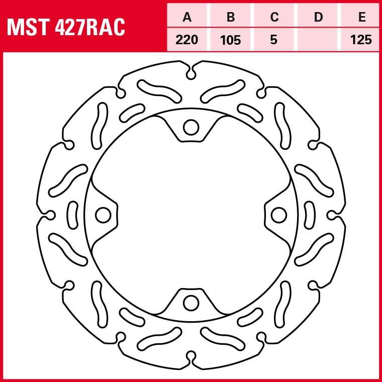 TRW Lucas Bremsscheibe RAC starr MST427RAC 220/105/125/5mm von TRW Lucas