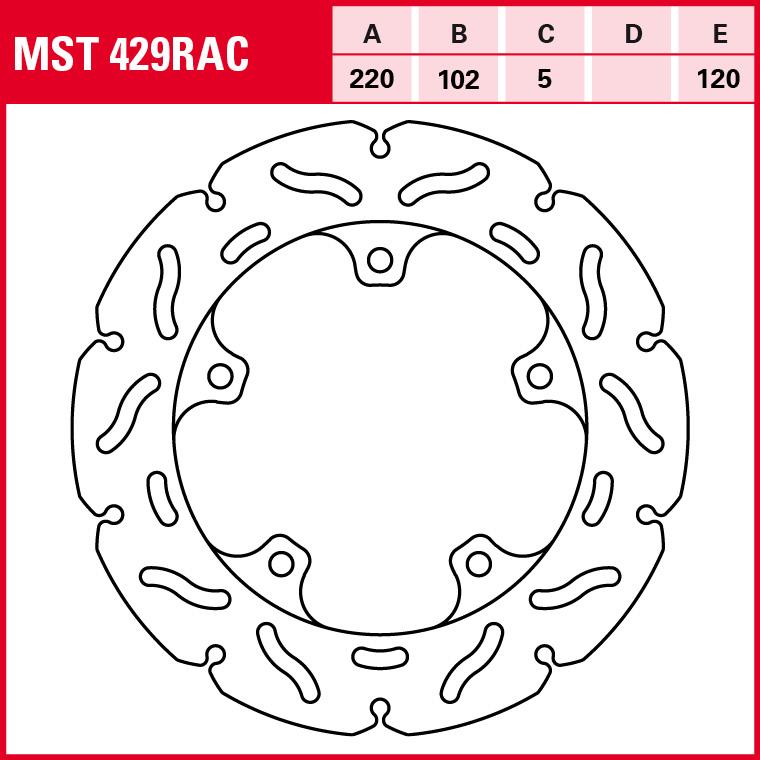 TRW Lucas Bremsscheibe RAC starr MST429RAC 220/102/120/5mm von TRW Lucas