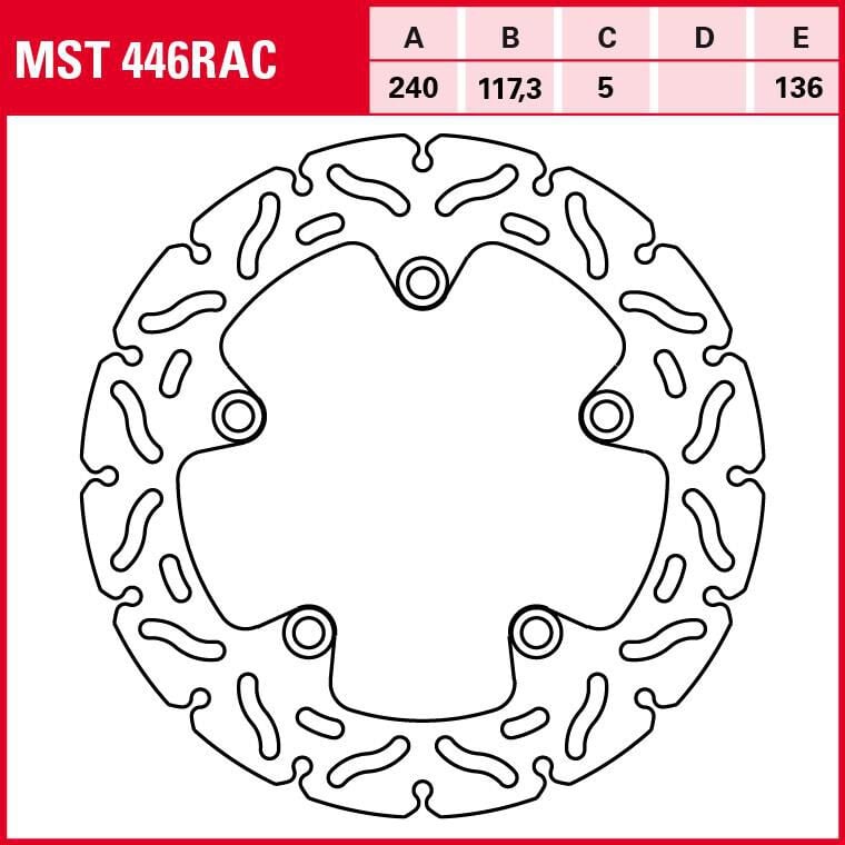 TRW Lucas Bremsscheibe RAC starr MST446RAC 240/117,3/136/5mm von TRW Lucas