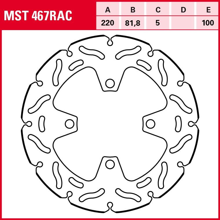 TRW Lucas Bremsscheibe RAC starr MST467RAC 220/81,8/100/5mm von TRW Lucas