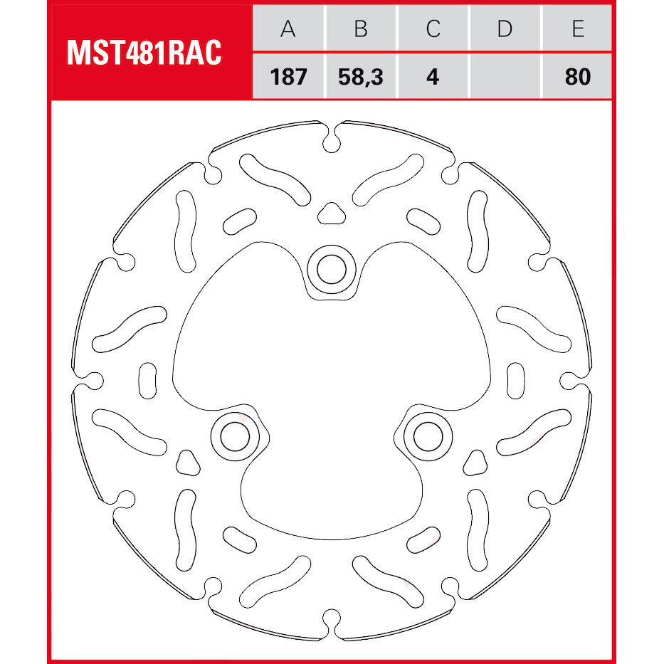 TRW Lucas Bremsscheibe RAC starr MST481RAC 187/58,3/80/4mm von TRW Lucas