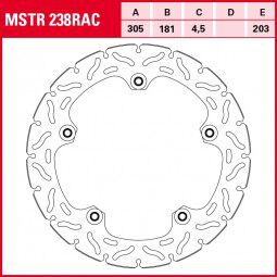 TRW Lucas Bremsscheibe RAC starr MSTR238RAC 305/181/203/4,5mm von TRW Lucas