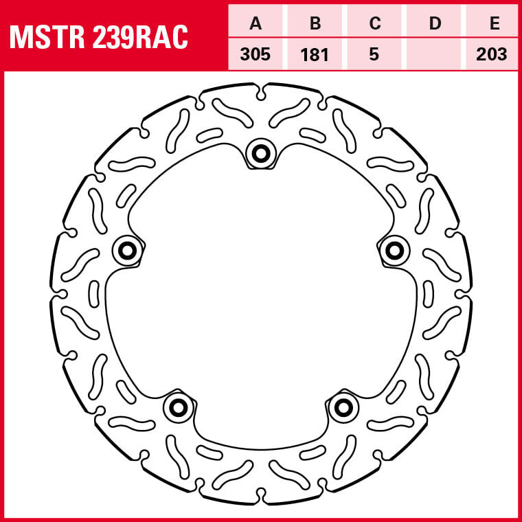 TRW Lucas Bremsscheibe RAC starr MSTR239RAC 305/181/203/5mm von TRW Lucas