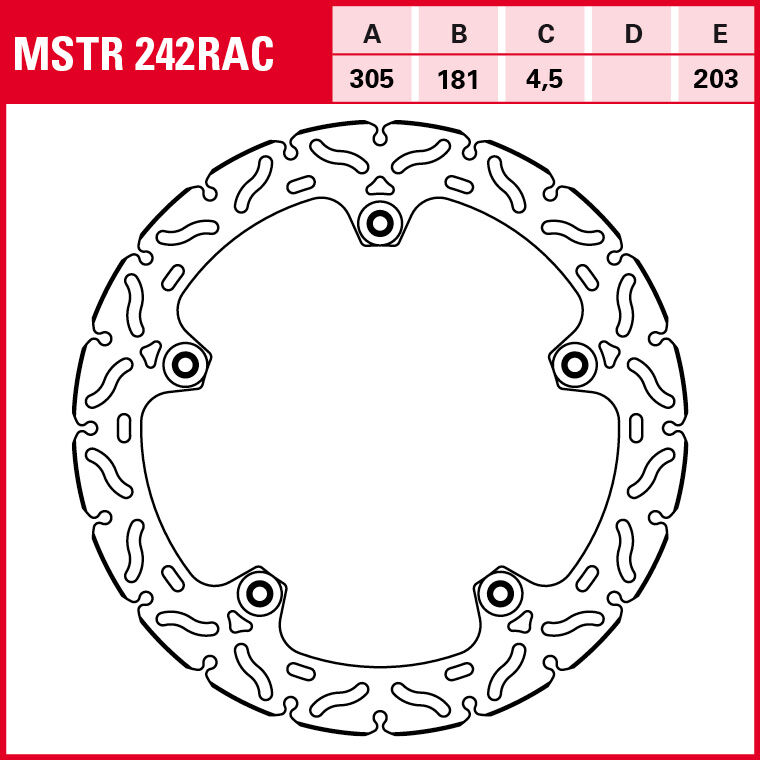 TRW Lucas Bremsscheibe RAC starr MSTR242RAC  305/181/203/4,5mm von TRW Lucas