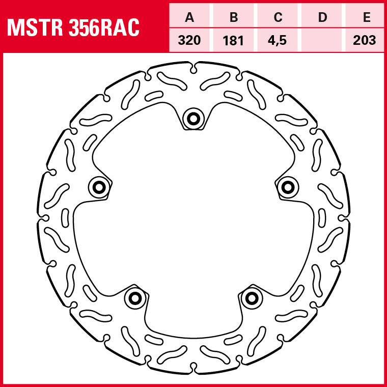 TRW Lucas Bremsscheibe RAC starr MSTR356RAC 320/181/203/4,5mm von TRW Lucas