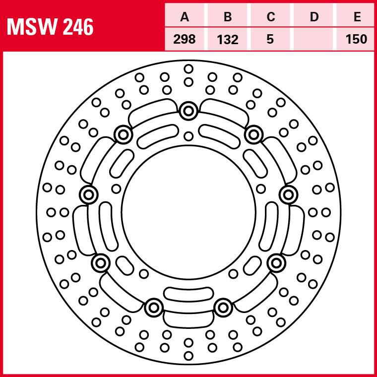 TRW Lucas Bremsscheibe Street schwimmend MSW246 298/132/150/5mm von TRW Lucas