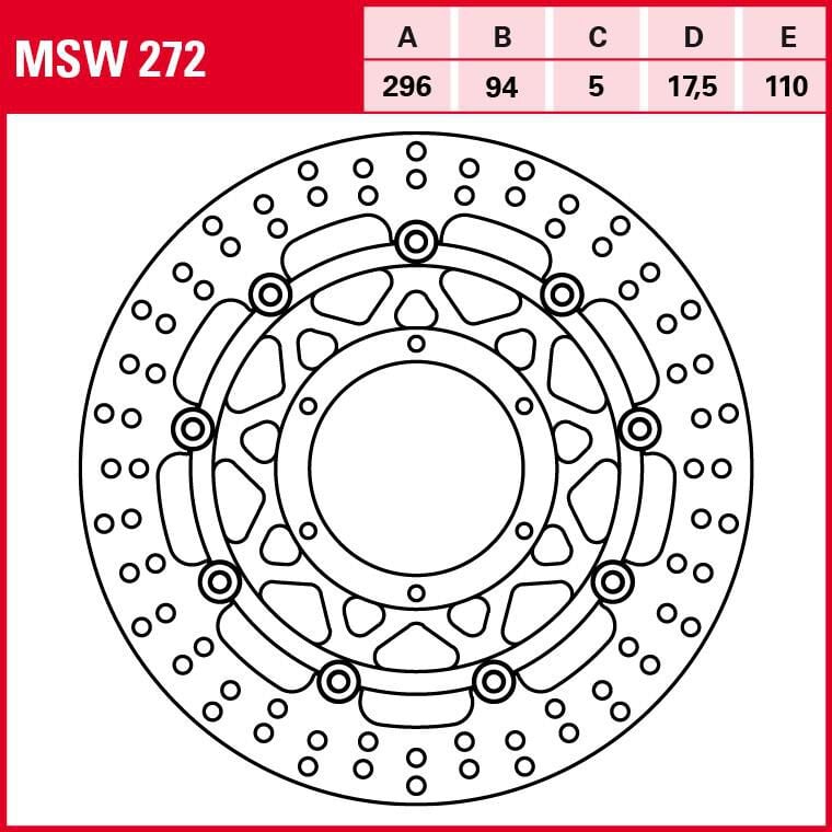 TRW Lucas Bremsscheibe Street schwimmend MSW272 296/94/110/5/17,5mm von TRW Lucas
