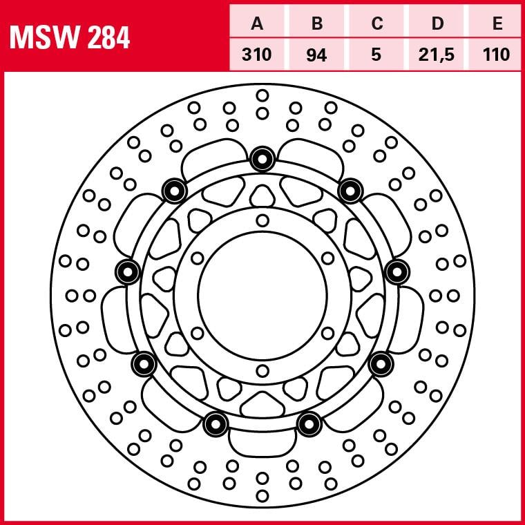 TRW Lucas Bremsscheibe Street schwimmend MSW284 310/94/110/5/21,5mm von TRW Lucas