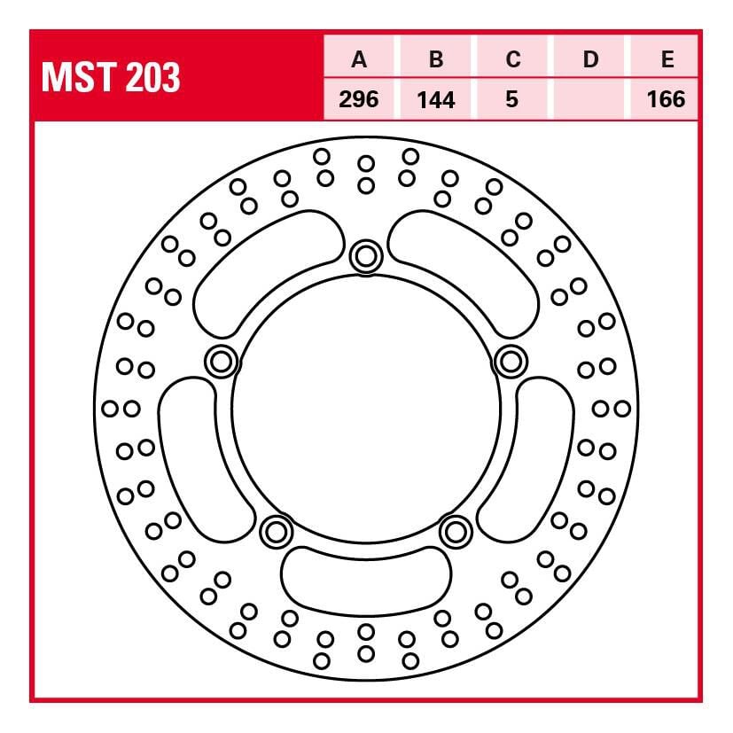 TRW Lucas Bremsscheibe Street starr MST203 296/144/166/5mm von TRW Lucas