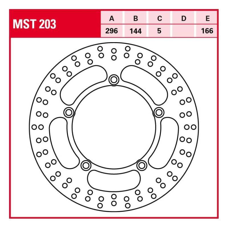 TRW Lucas Bremsscheibe Street starr MST203 296/144/166/5mm von TRW Lucas