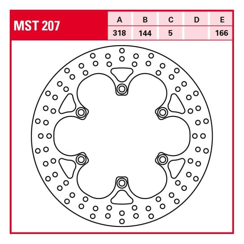 TRW Lucas Bremsscheibe Street starr MST207 318/144/166/5mm von TRW Lucas