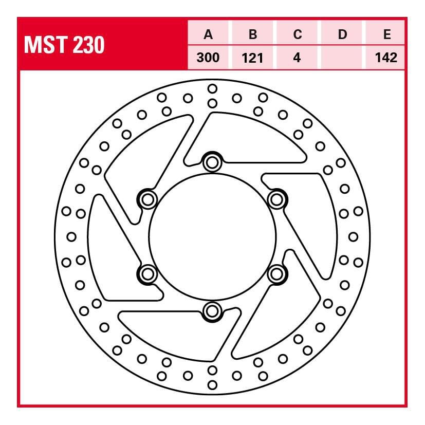 TRW Lucas Bremsscheibe Street starr MST230 300/121/142/4mm von TRW Lucas