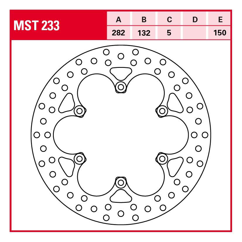 TRW Lucas Bremsscheibe Street starr MST233 282/132/150/5mm von TRW Lucas