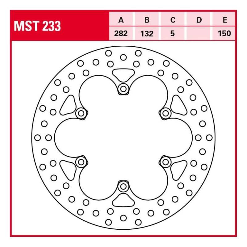 TRW Lucas Bremsscheibe Street starr MST233 282/132/150/5mm von TRW Lucas