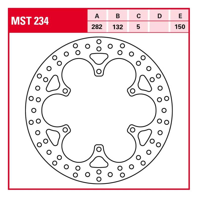 TRW Lucas Bremsscheibe Street starr MST234 282/132/150/5mm von TRW Lucas