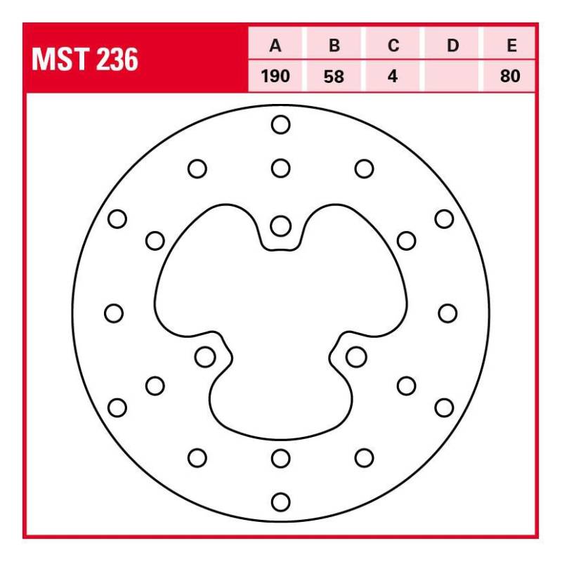 TRW Lucas Bremsscheibe Street starr MST236 190/58/80/4mm von TRW Lucas