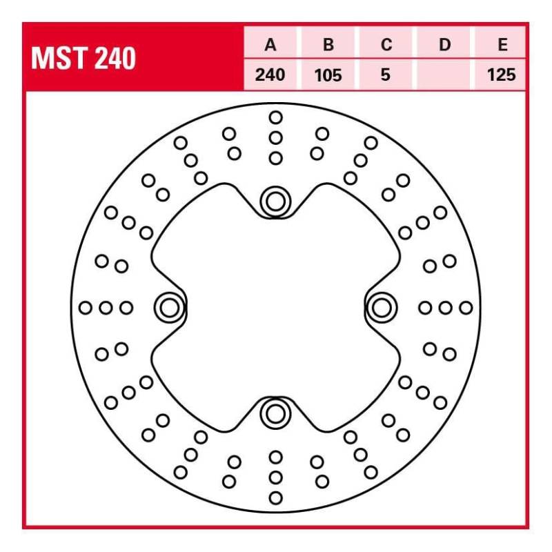 TRW Lucas Bremsscheibe Street starr MST240 240/105/125/5mm von TRW Lucas