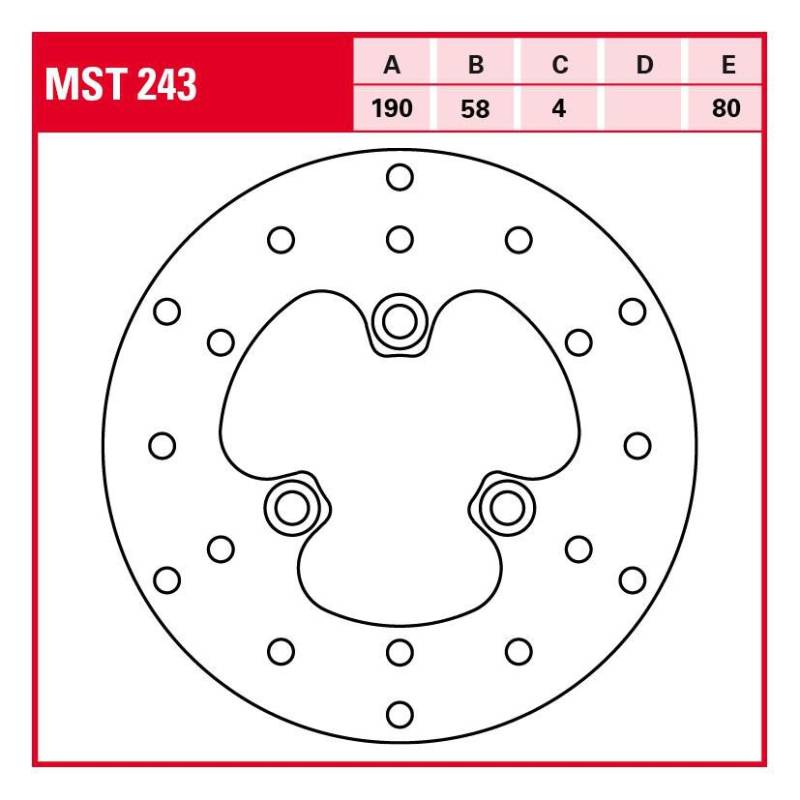 TRW Lucas Bremsscheibe Street starr MST243 190/58/80/4mm von TRW Lucas