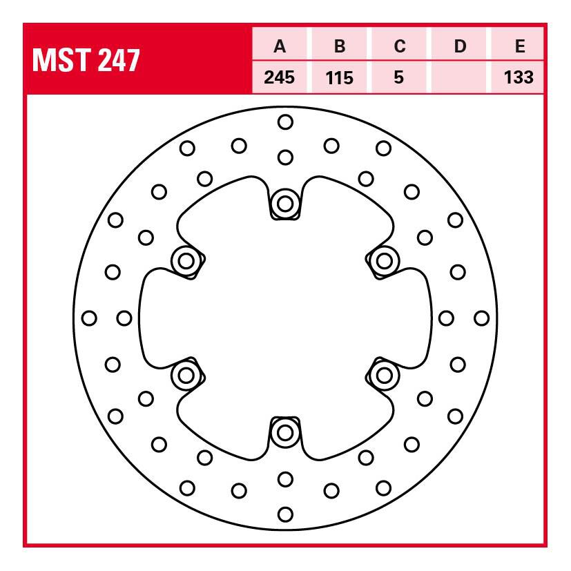 TRW Lucas Bremsscheibe Street starr MST247 245/115/133/5mm von TRW Lucas