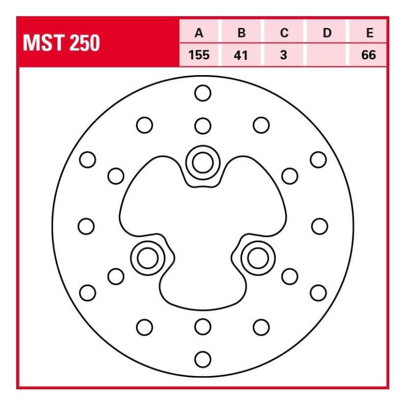 TRW Lucas Bremsscheibe Street starr MST250 155/41/66/3mm von TRW Lucas