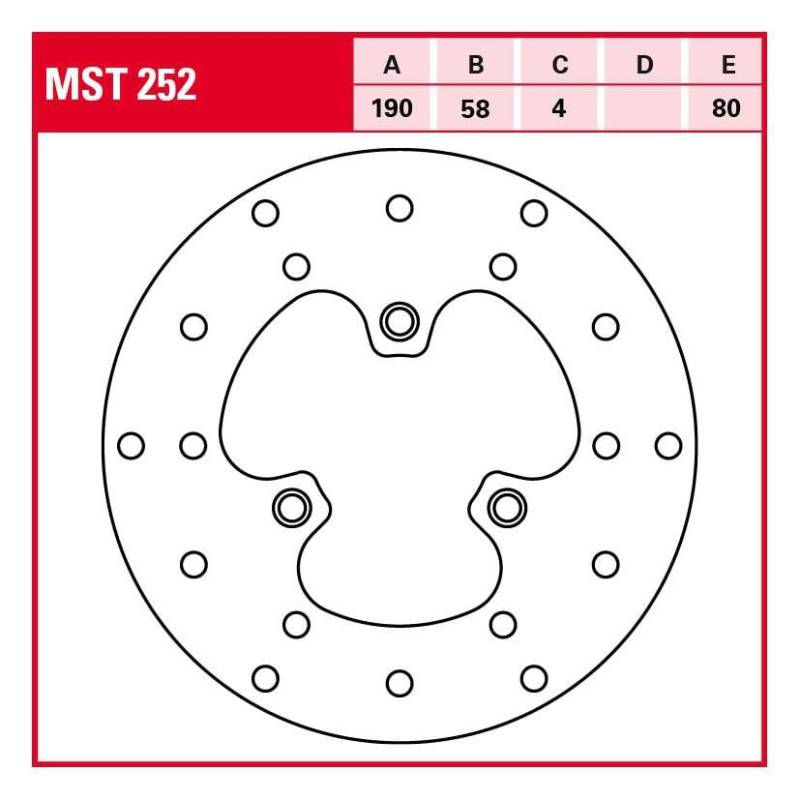 TRW Lucas Bremsscheibe Street starr MST252 190/58/80/4mm von TRW Lucas