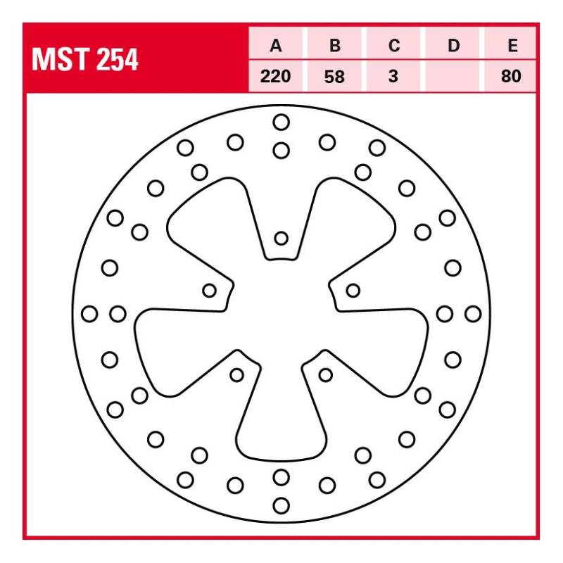 TRW Lucas Bremsscheibe Street starr MST254 220/58/80/3mm von TRW Lucas