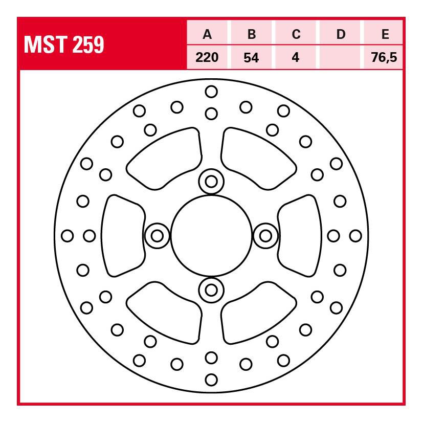 TRW Lucas Bremsscheibe Street starr MST259 220/54/76,5/4mm von TRW Lucas