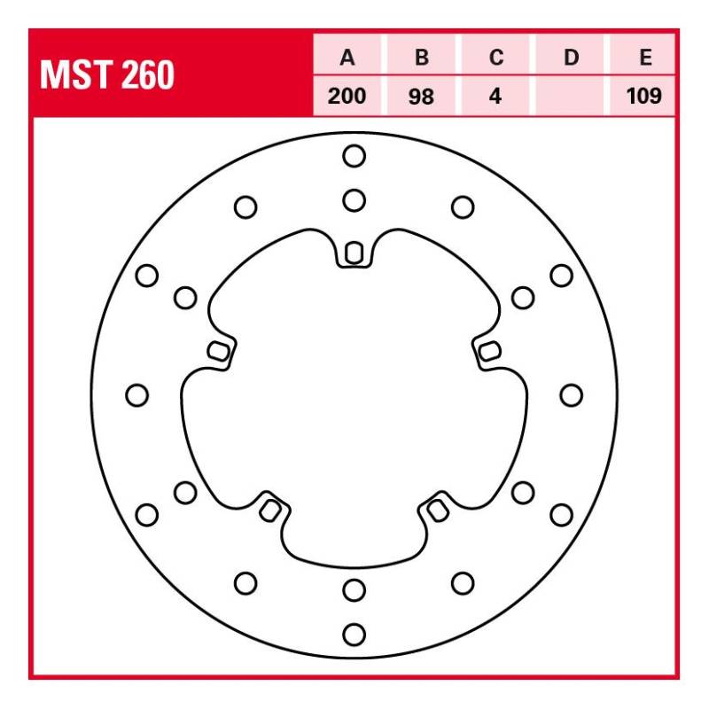 TRW Lucas Bremsscheibe Street starr MST260 200/98/109/4mm von TRW Lucas