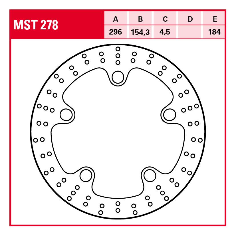 TRW Lucas Bremsscheibe Street starr MST278 296/154,3/184/4,5mm von TRW Lucas