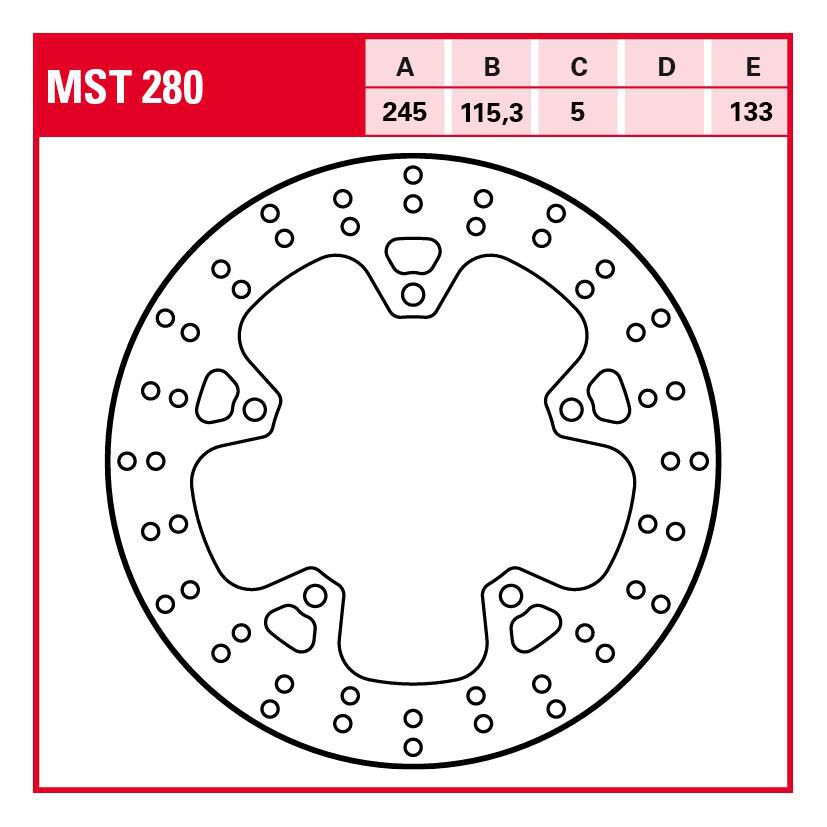 TRW Lucas Bremsscheibe Street starr MST280 245/115,3/133/5mm von TRW Lucas
