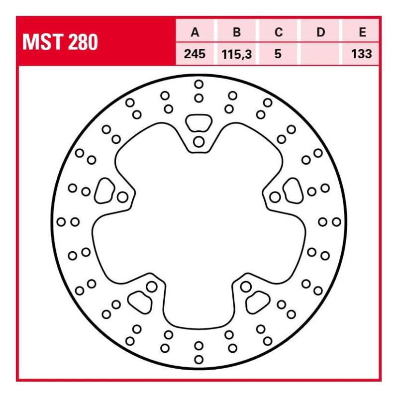 TRW Lucas Bremsscheibe Street starr MST280 245/115,3/133/5mm von TRW Lucas