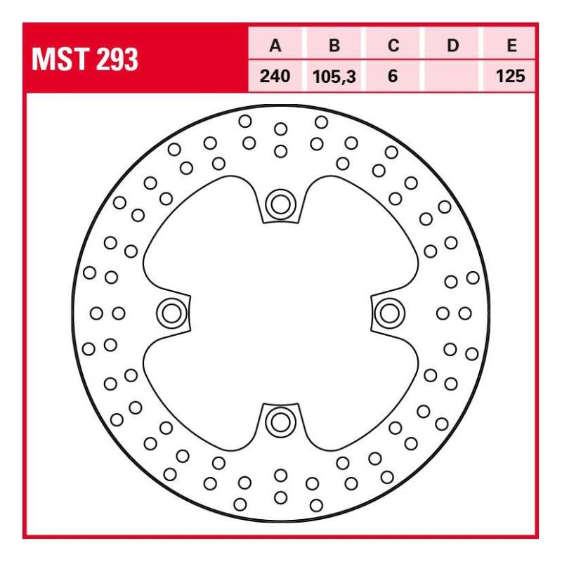 TRW Lucas Bremsscheibe Street starr MST293 240/105,3/125/6mm von TRW Lucas