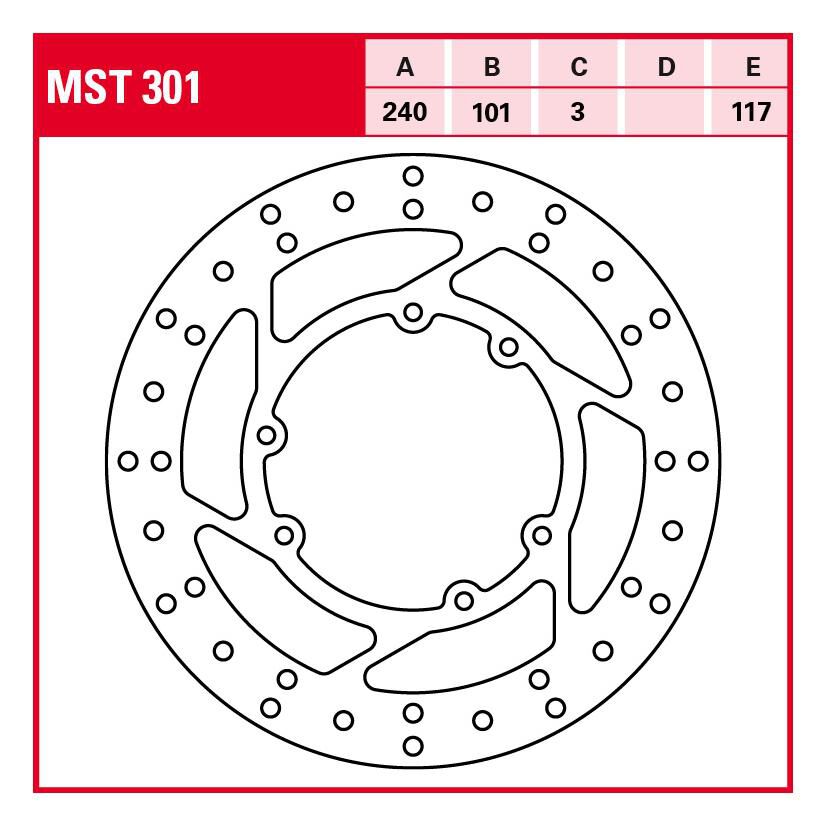 TRW Lucas Bremsscheibe Street starr MST301 240/101/117/3mm von TRW Lucas