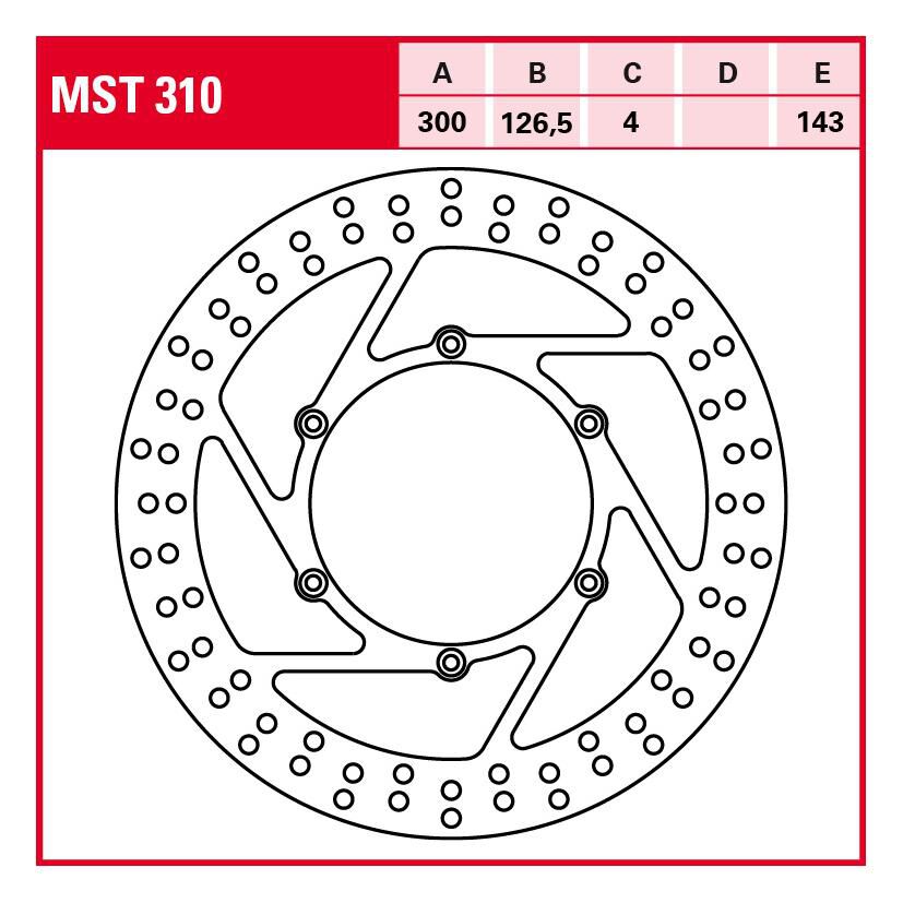 TRW Lucas Bremsscheibe Street starr MST310 300/126,5/143/4mm von TRW Lucas