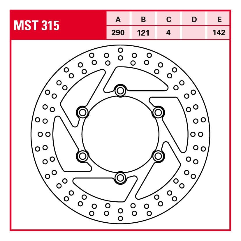 TRW Lucas Bremsscheibe Street starr MST315 290/121/142/4mm von TRW Lucas