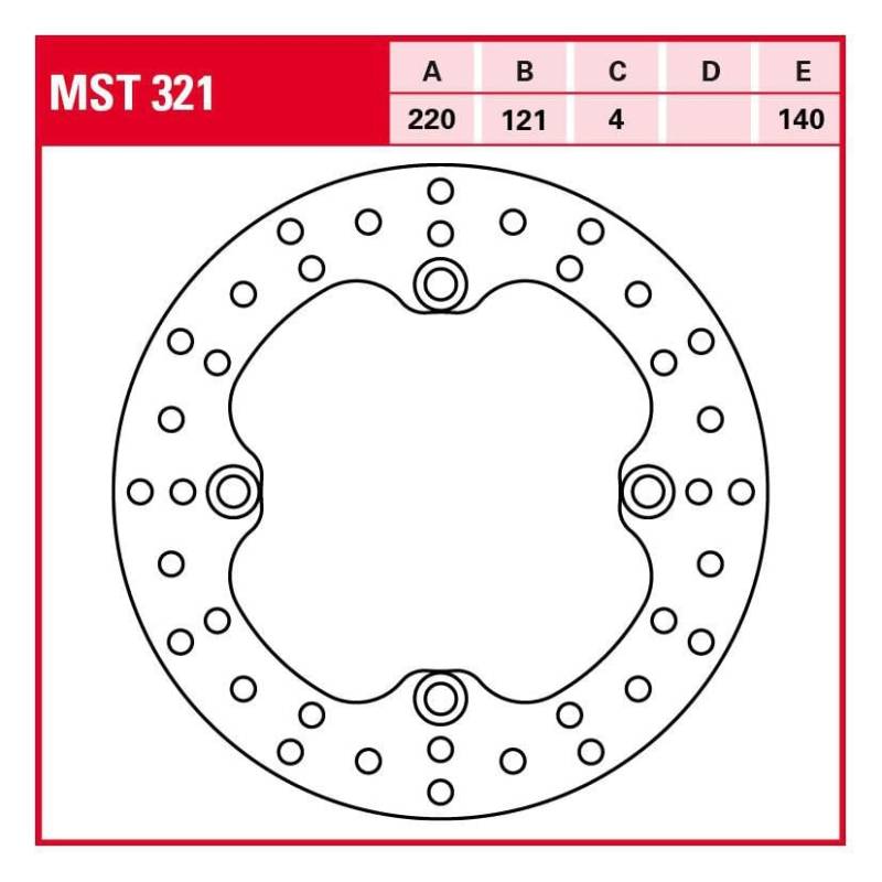 TRW Lucas Bremsscheibe Street starr MST321 220/121/140/4mm von TRW Lucas