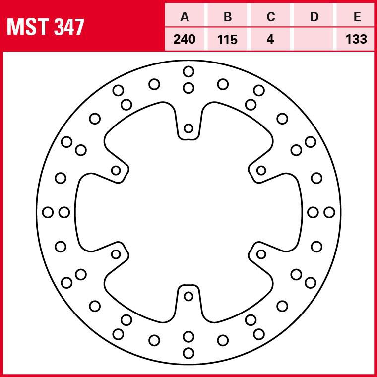 TRW Lucas Bremsscheibe Street starr MST347 240/115/133/4mm von TRW Lucas