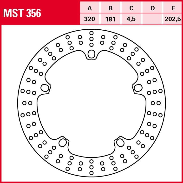 TRW Lucas Bremsscheibe Street starr MST356 320/181/202,5/4,5mm von TRW Lucas