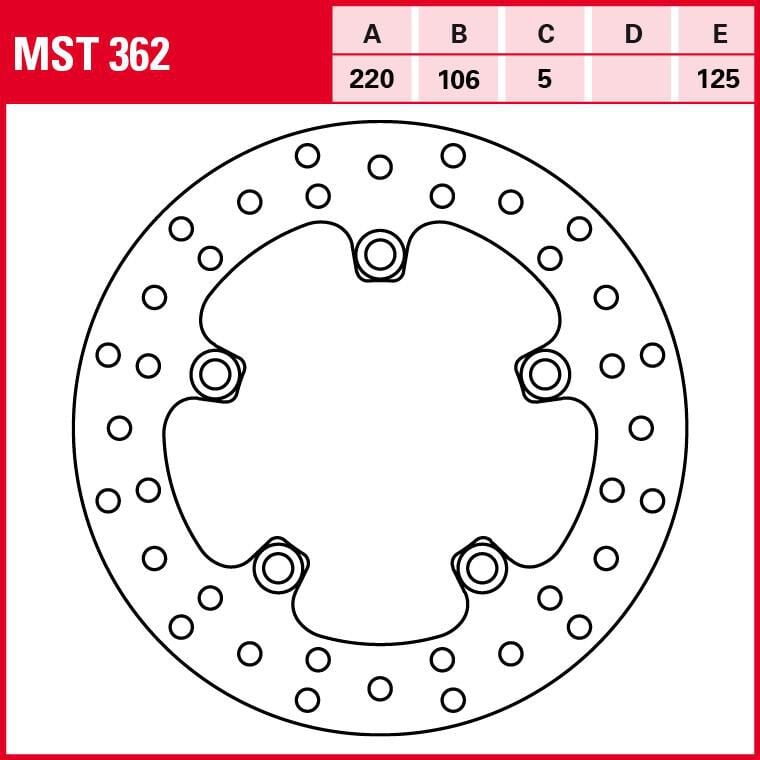 TRW Lucas Bremsscheibe Street starr MST362 220/106/125/5mm von TRW Lucas