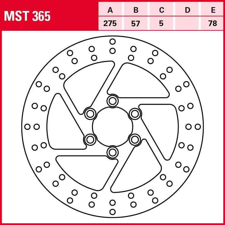 TRW Lucas Bremsscheibe Street starr MST365 275/57/78/5mm von TRW Lucas