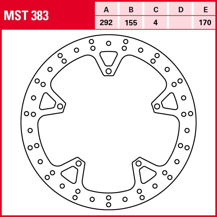 TRW Lucas Bremsscheibe Street starr MST383 292/155/170/4mm von TRW Lucas