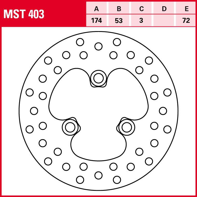 TRW Lucas Bremsscheibe Street starr MST403 174/53/72/3mm von TRW Lucas
